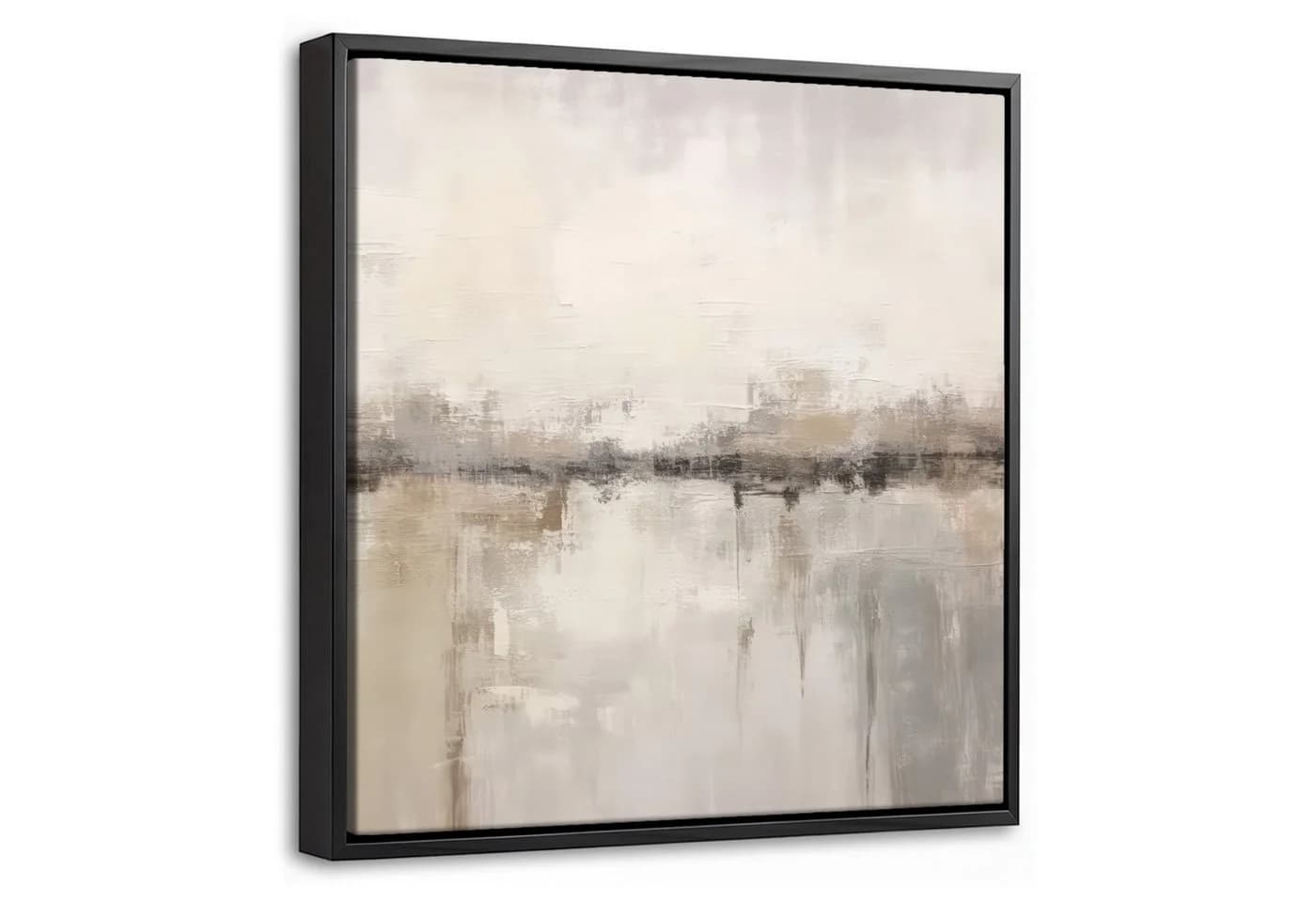 OneMillionCanvasses® Leinwandbild Abstrakt Beige Grau mit Schattenfugenrahmen - Bild 2