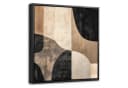 OneMillionCanvasses® Leinwandbild Abstrakt Schwarz Beige mit Schattenfugenrahmen Bild 2