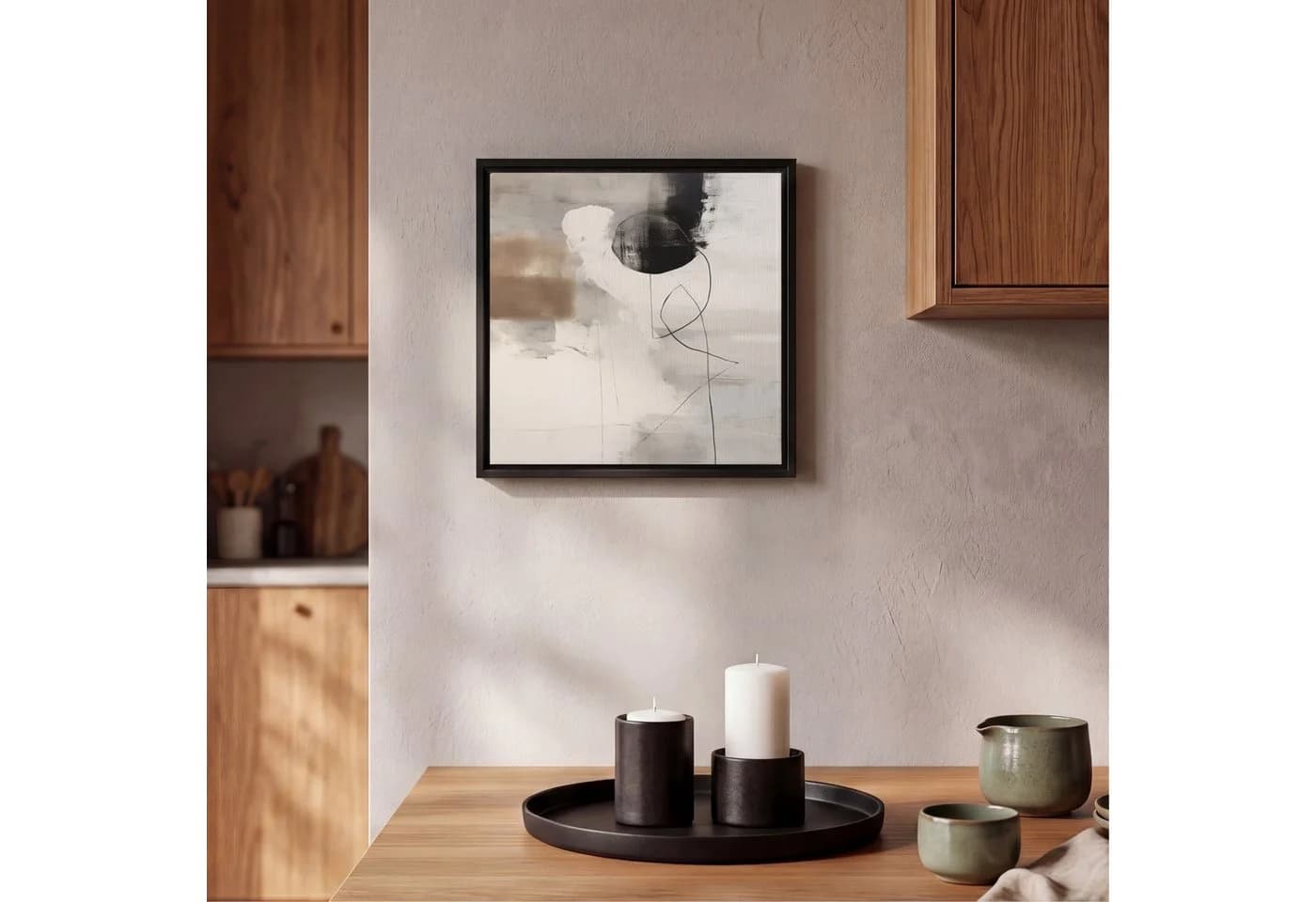 OneMillionCanvasses® Leinwandbild Grau Abstrakt mit Schattenfugenrahmen