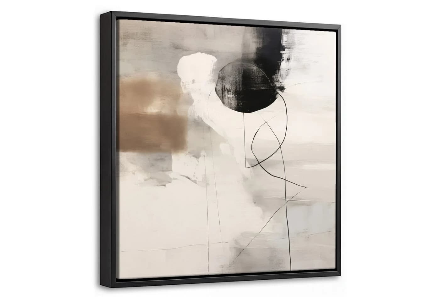OneMillionCanvasses® Leinwandbild Grau Abstrakt mit Schattenfugenrahmen - Bild 2