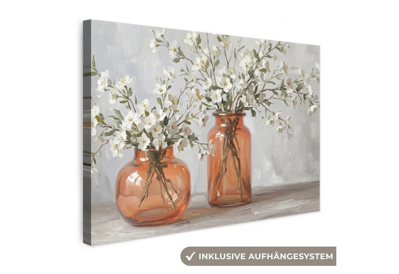 OneMillionCanvasses® Leinwandbild Vasen Blumen Orange 30x20 cm - Bild 2