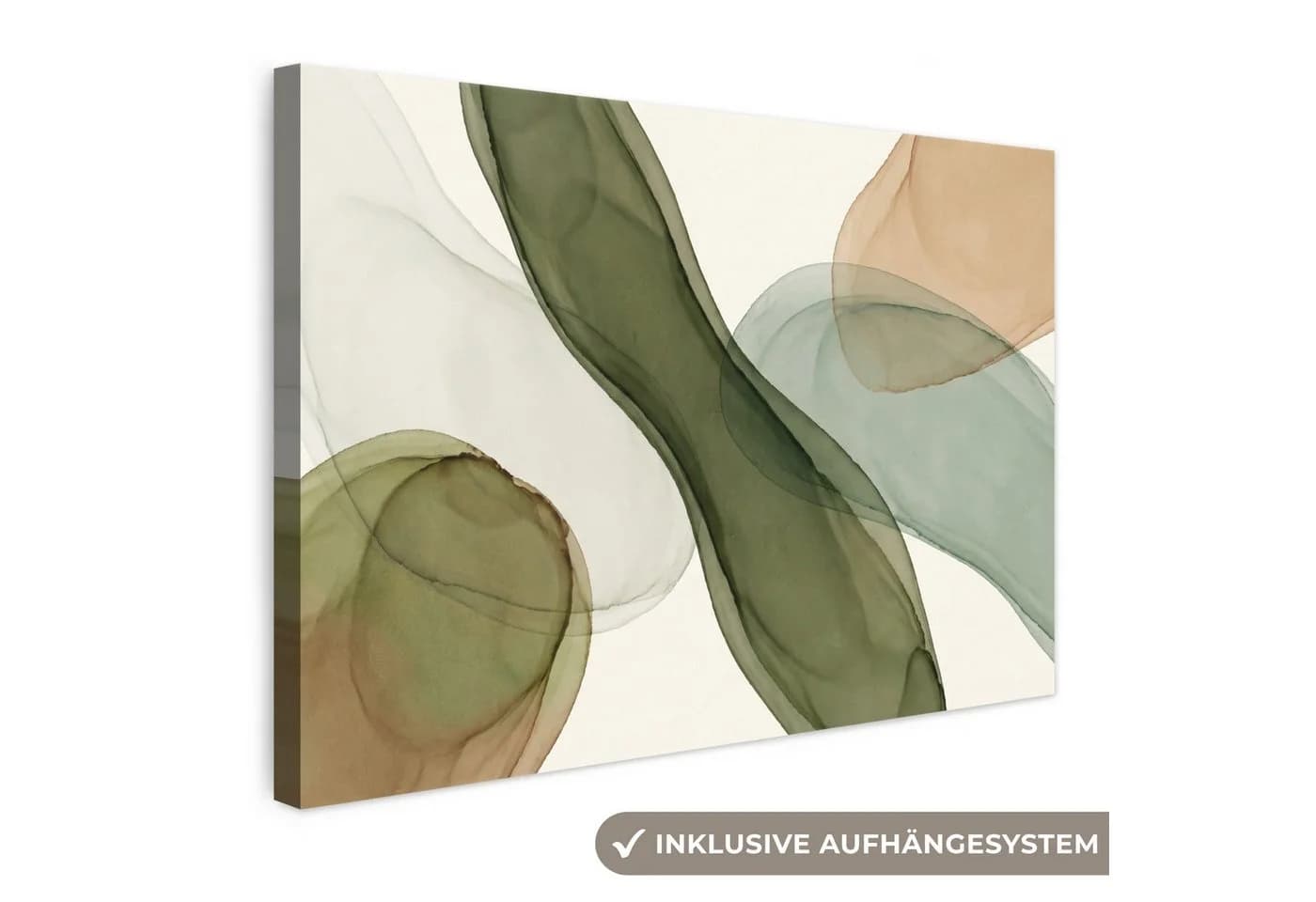 OneMillionCanvasses® Leinwandbild Abstrakt Grün Braun Modern - Bild 2
