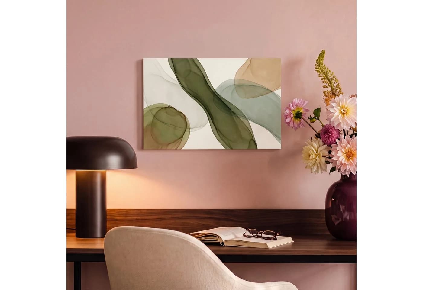 OneMillionCanvasses® Leinwandbild Abstrakt Grün Braun Modern - Bild 4