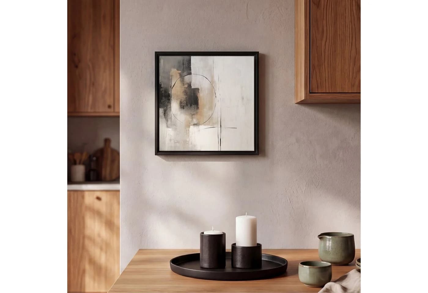 OneMillionCanvasses® Leinwandbild Grau Abstrakt mit Schattenfugenrahmen