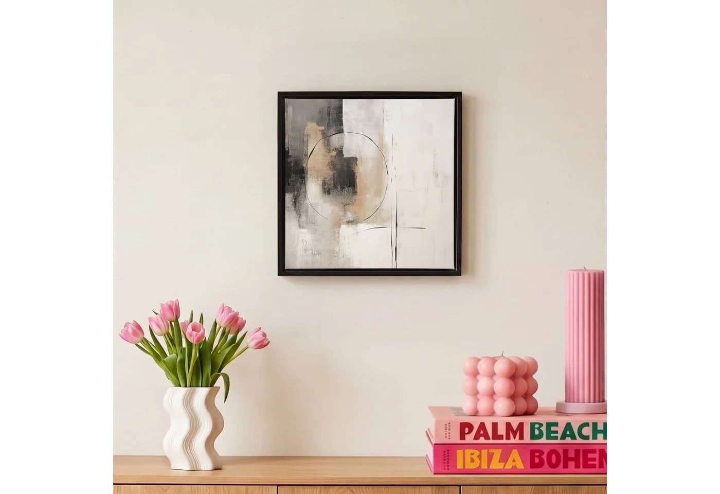 OneMillionCanvasses® Leinwandbild Grau Abstrakt mit Schattenfugenrahmen - Bild 4