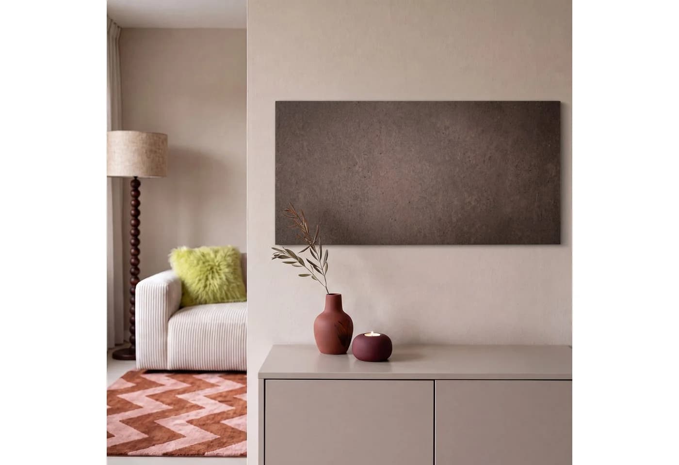 OneMillionCanvasses® Leinwandbild Panorama Beton Textur Braun Grau