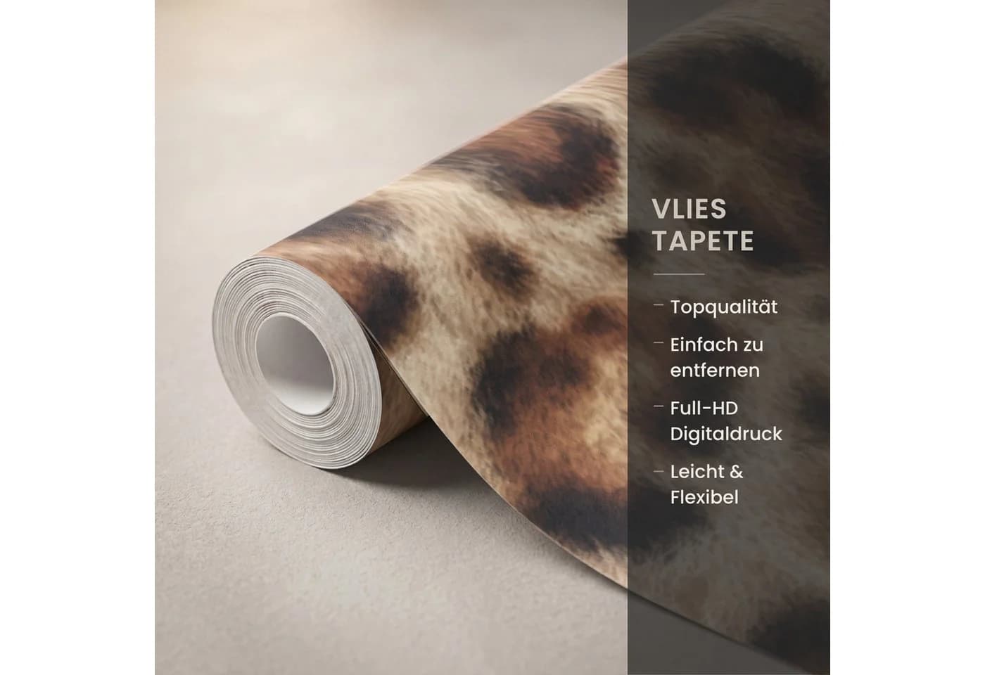 OnlyWow Fototapete Leopard Braun Modern Vliestapete - Bild 3