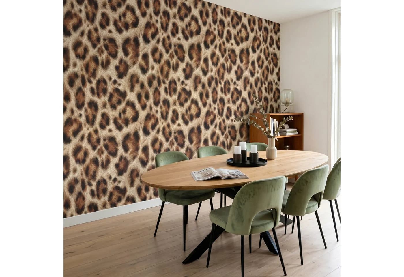 OnlyWow Fototapete Leopard Braun Modern Vliestapete - Bild 5