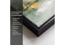 OnlyWow Leinwandbild Abstrakt Grün Gold Schattenfugenrahmen Bild 3