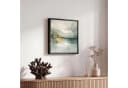 OnlyWow Leinwandbild Abstrakt Grün Gold Schattenfugenrahmen Bild 5