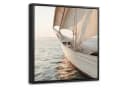 OneMillionCanvasses® Leinwandbild Segelboot Beige mit Schattenfugenrahmen Bild 2