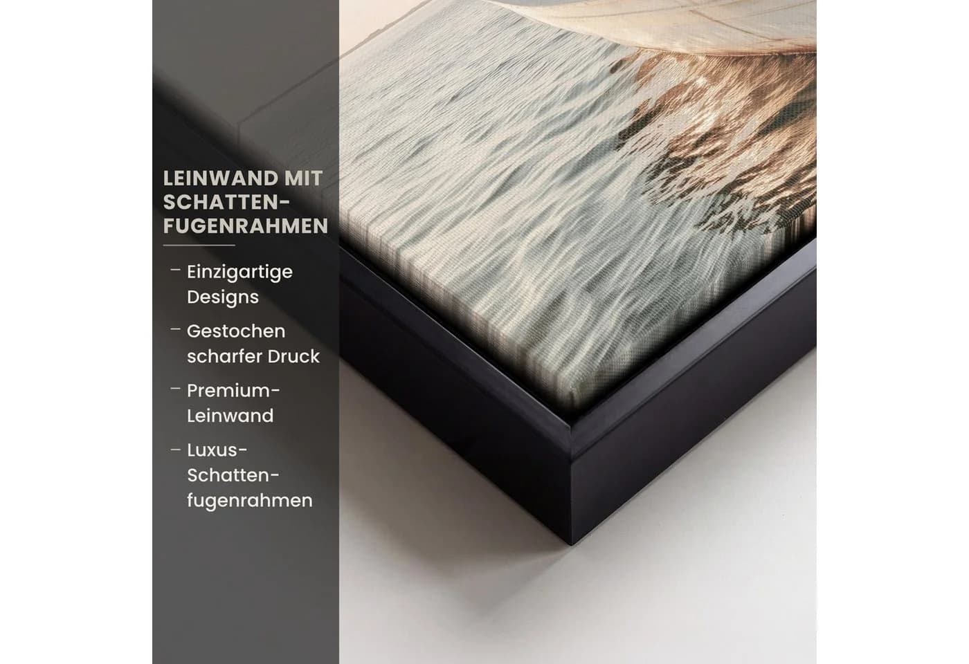 OneMillionCanvasses® Leinwandbild Segelboot Beige mit Schattenfugenrahmen - Bild 3