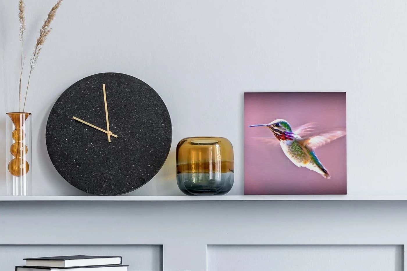 OneMillionCanvasses® Leinwandbild Kolibri Lila 20x20 cm