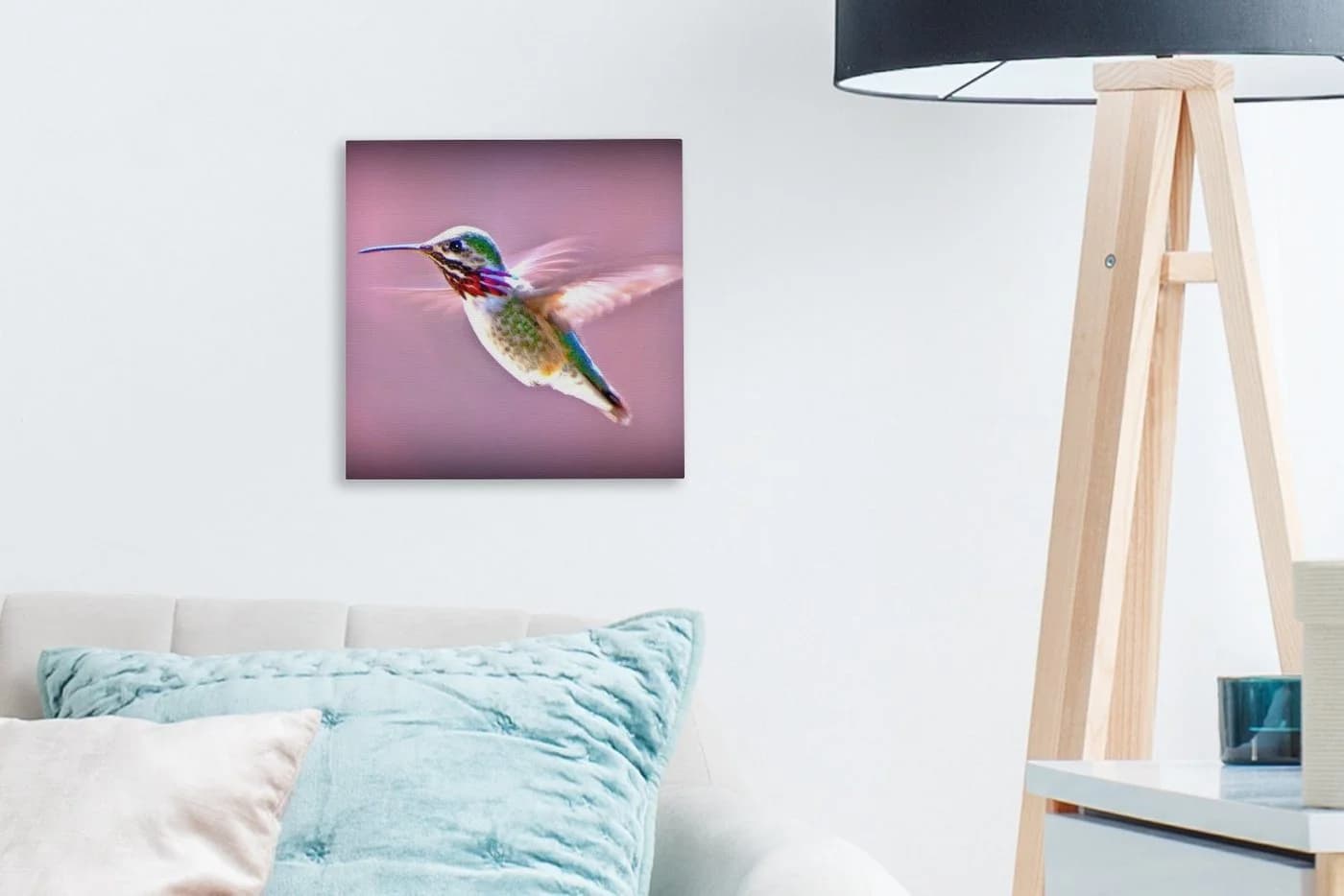 OneMillionCanvasses® Leinwandbild Kolibri Lila 20x20 cm - Bild 3