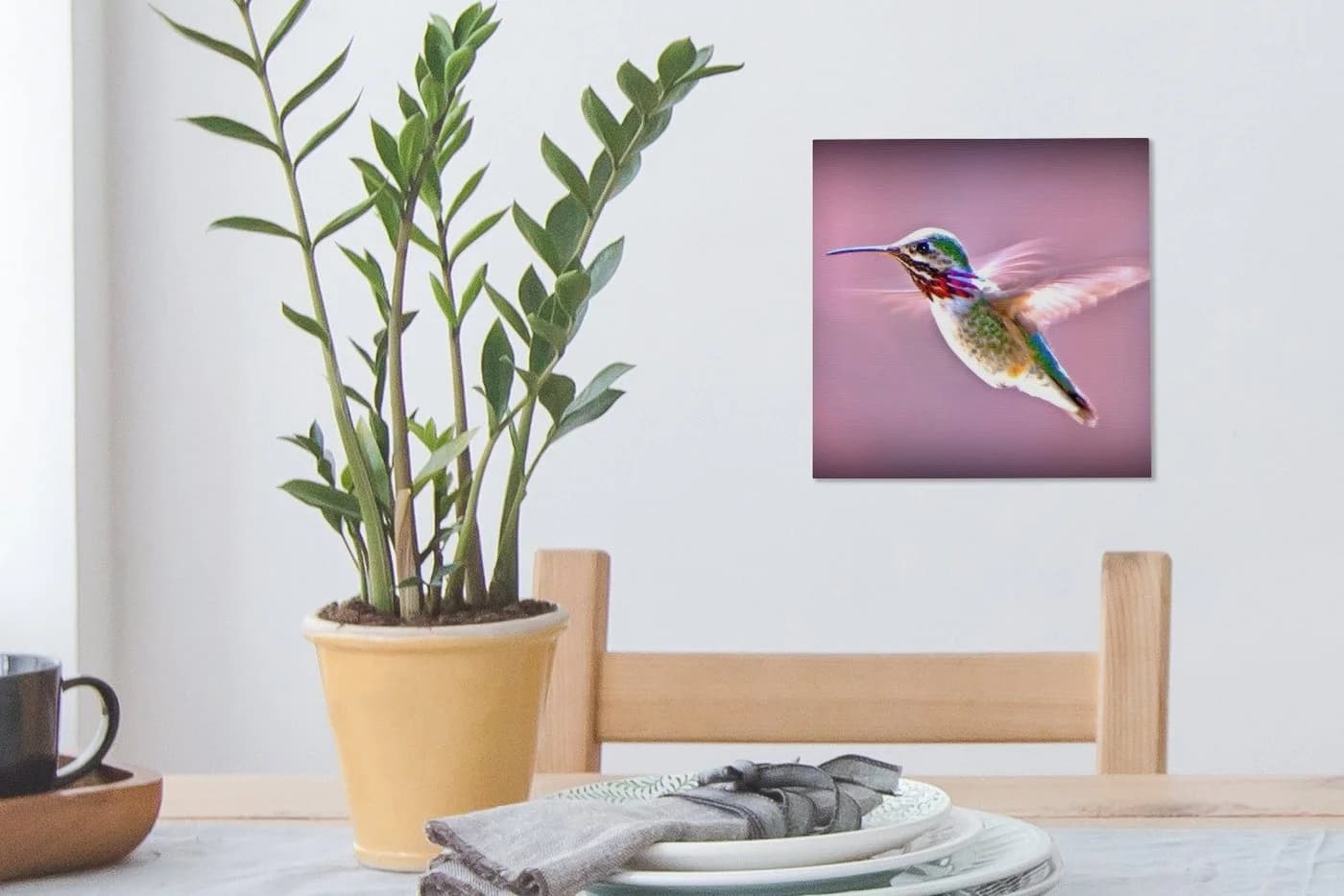 OneMillionCanvasses® Leinwandbild Kolibri Lila 20x20 cm - Bild 5