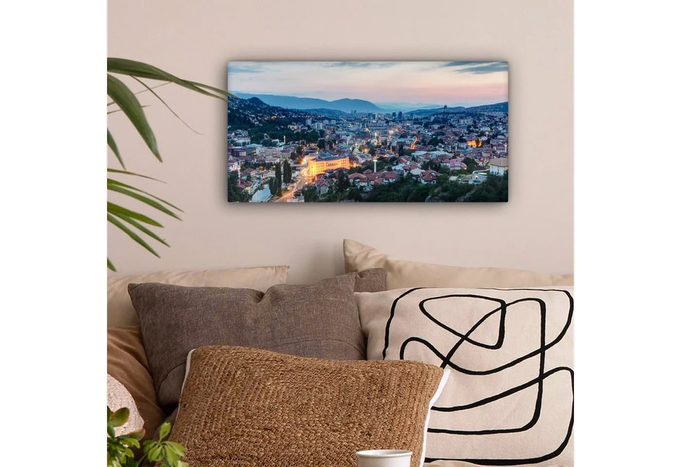 OneMillionCanvasses® Leinwandbild Panorama Stadtbild Sarajevo Fotodruck