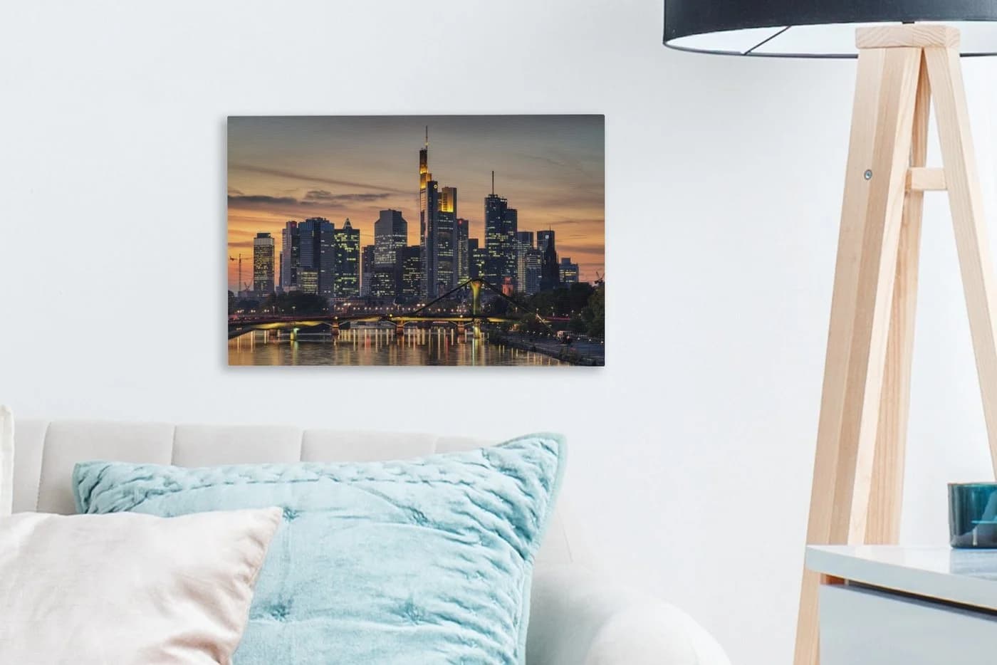 OneMillionCanvasses Leinwandbild Frankfurter Skyline Sonnenuntergang - Bild 3