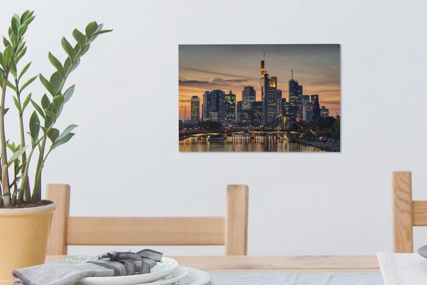 OneMillionCanvasses Leinwandbild Frankfurter Skyline Sonnenuntergang - Bild 5