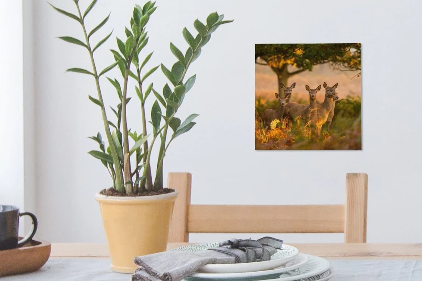 OneMillionCanvasses® Leinwandbild Hirsche Natur Motiv 20x20 cm - Bild 5
