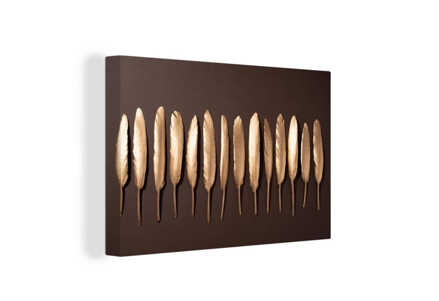 OneMillionCanvasses® Leinwandbild Goldene Federn Braun - Bild 2