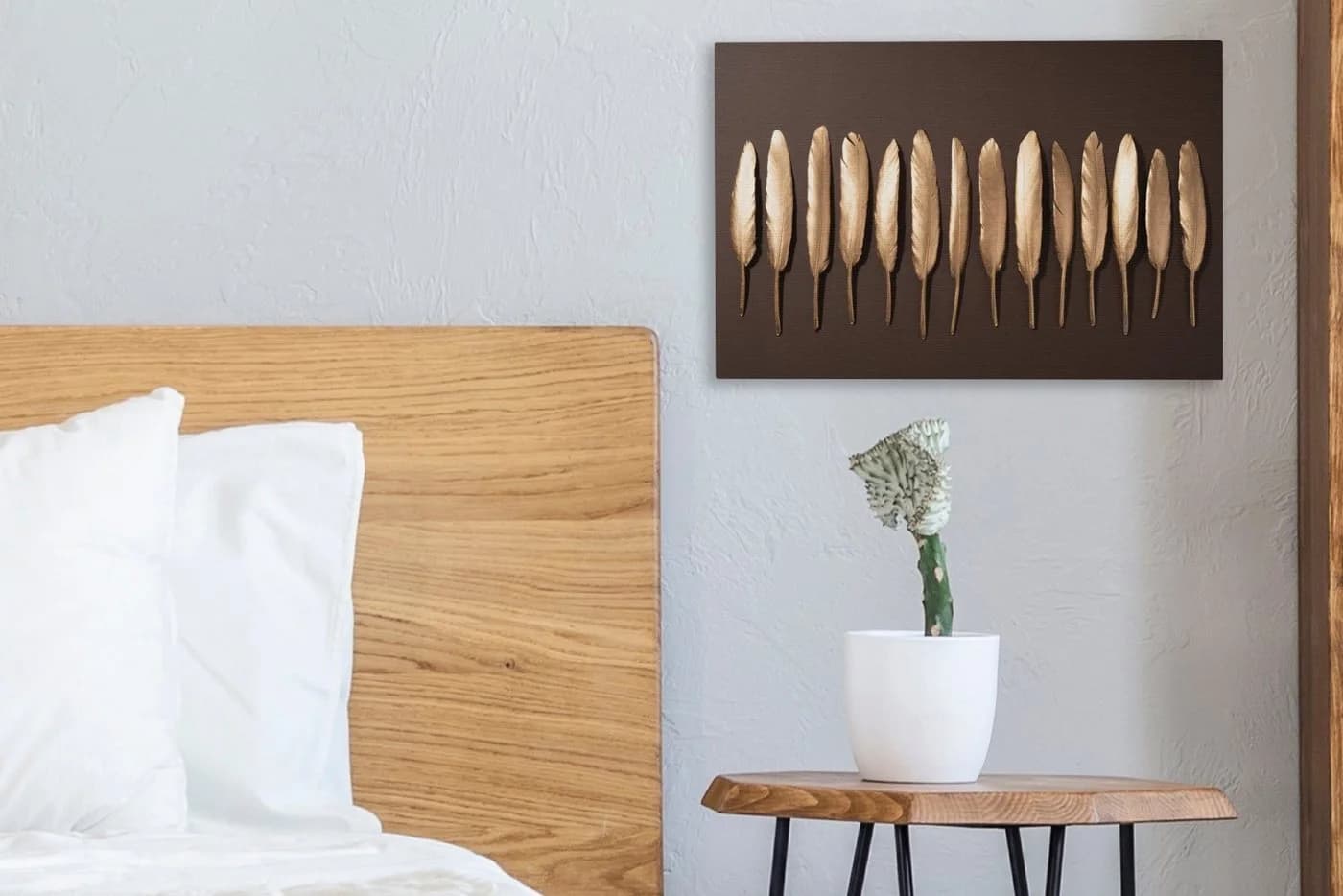 OneMillionCanvasses® Leinwandbild Goldene Federn Braun - Bild 4