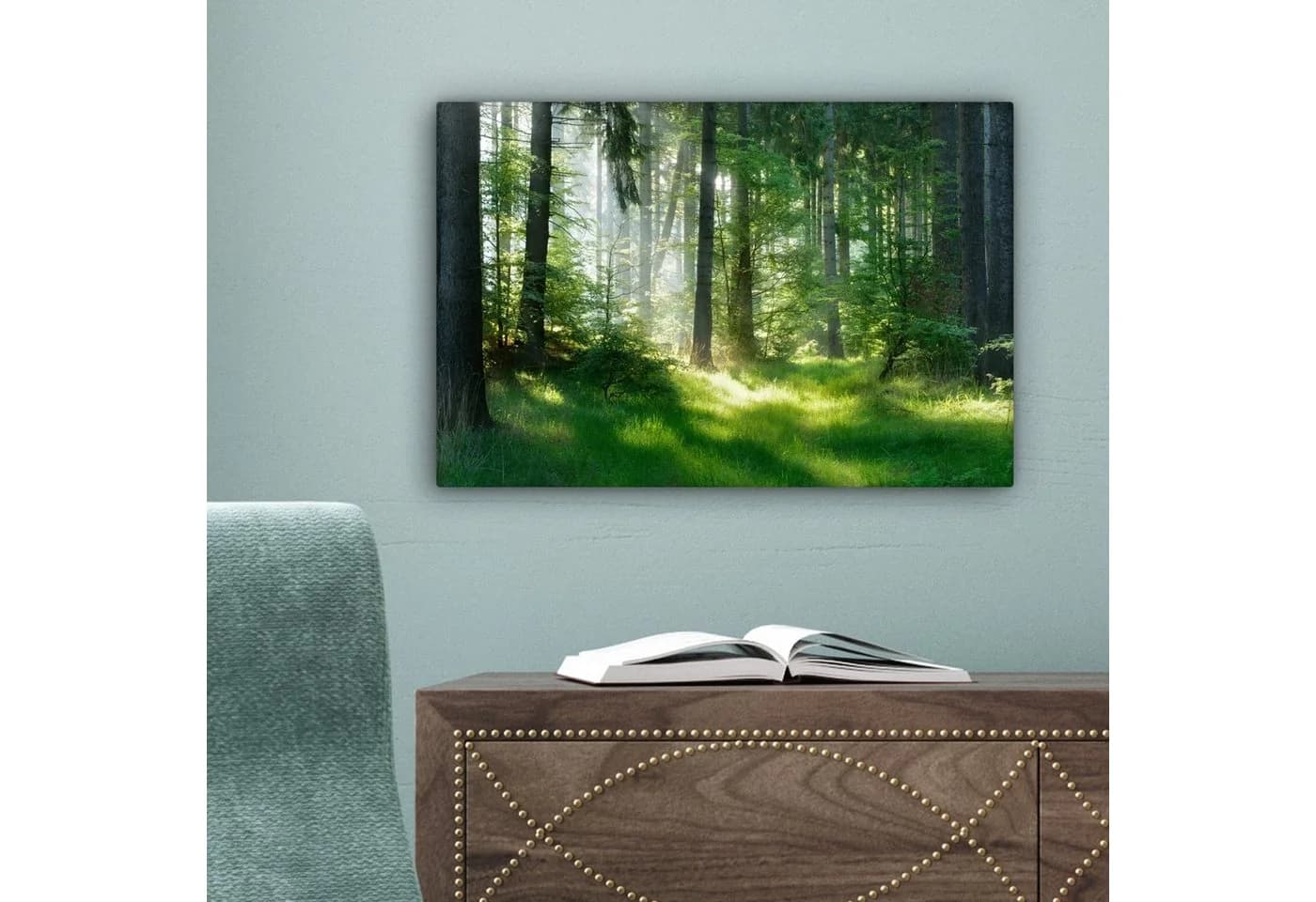OneMillionCanvasses Leinwandbild Natur Wald 30x20 cm - Bild 5