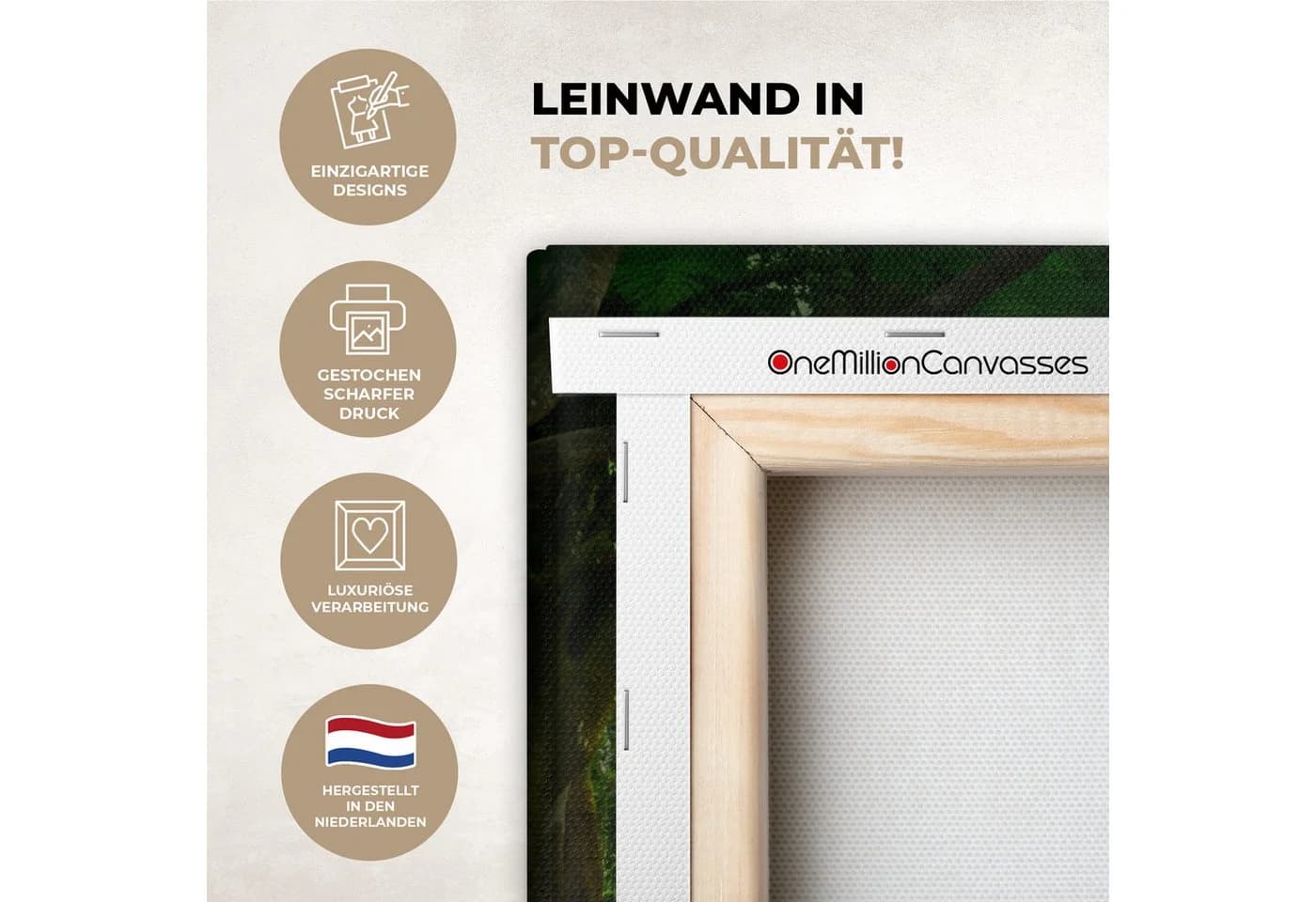 OneMillionCanvasses® Leinwandbild Bäume - Wald - Grün - Landschaft - Natur - Bild 3