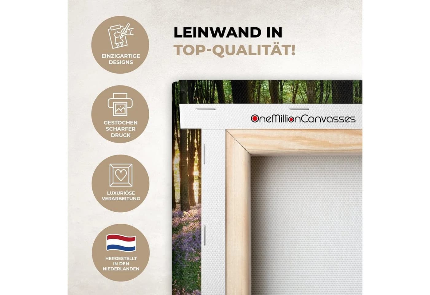 OneMillionCanvasses® Leinwandbild Wald Lavendel Lila 30x20 cm - Bild 3