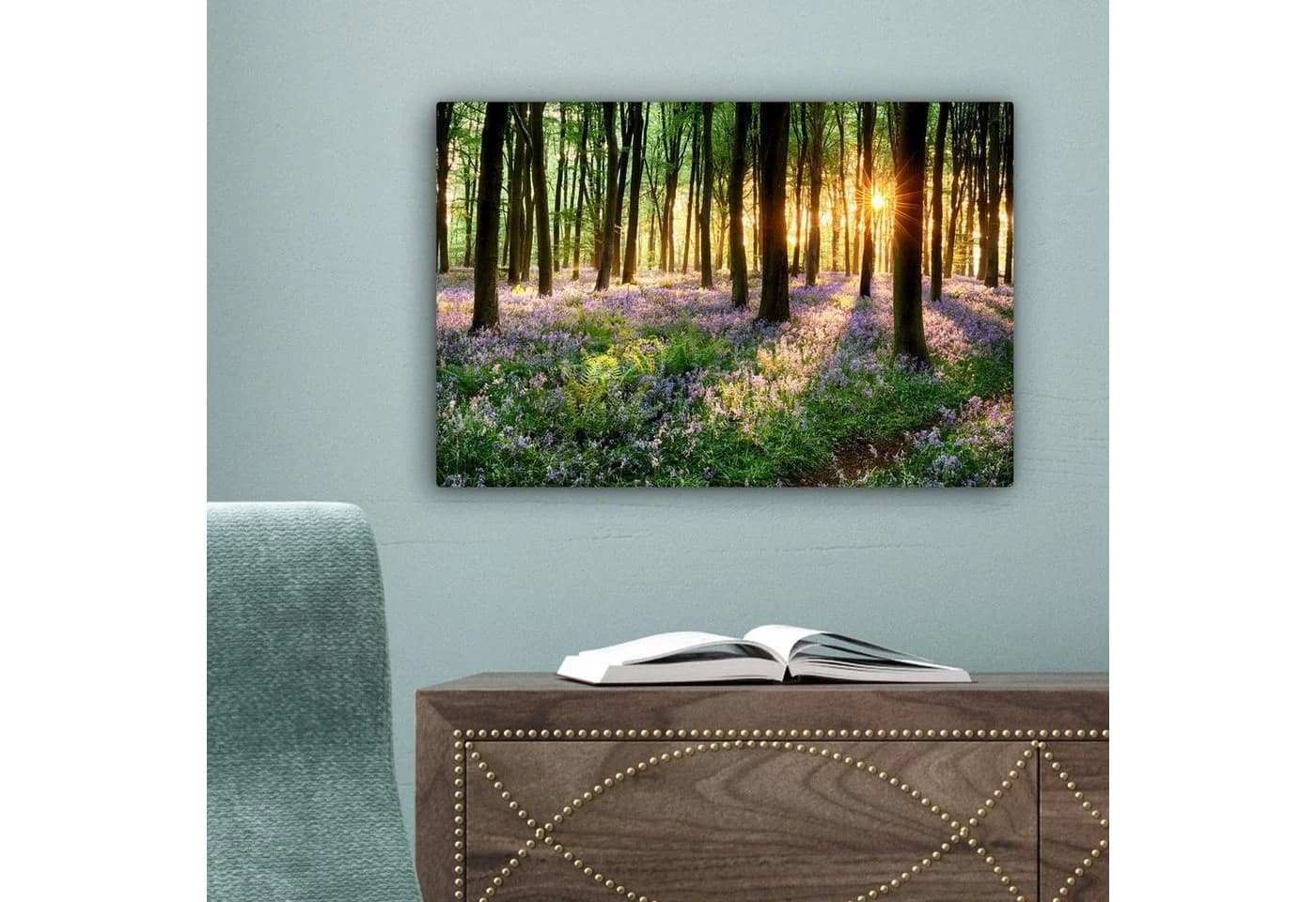 OneMillionCanvasses® Leinwandbild Wald Lavendel Lila 30x20 cm - Bild 5