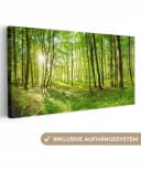 OneMillionCanvasses® Leinwandbild Panorama Natur Grün Bäume Wald Bild 2
