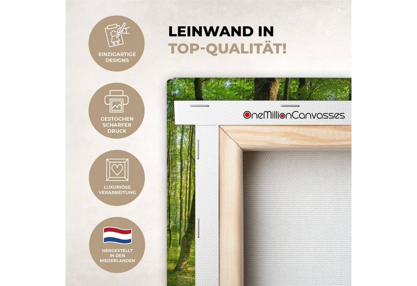 OneMillionCanvasses® Leinwandbild Panorama Natur Grün Bäume Wald - Bild 3