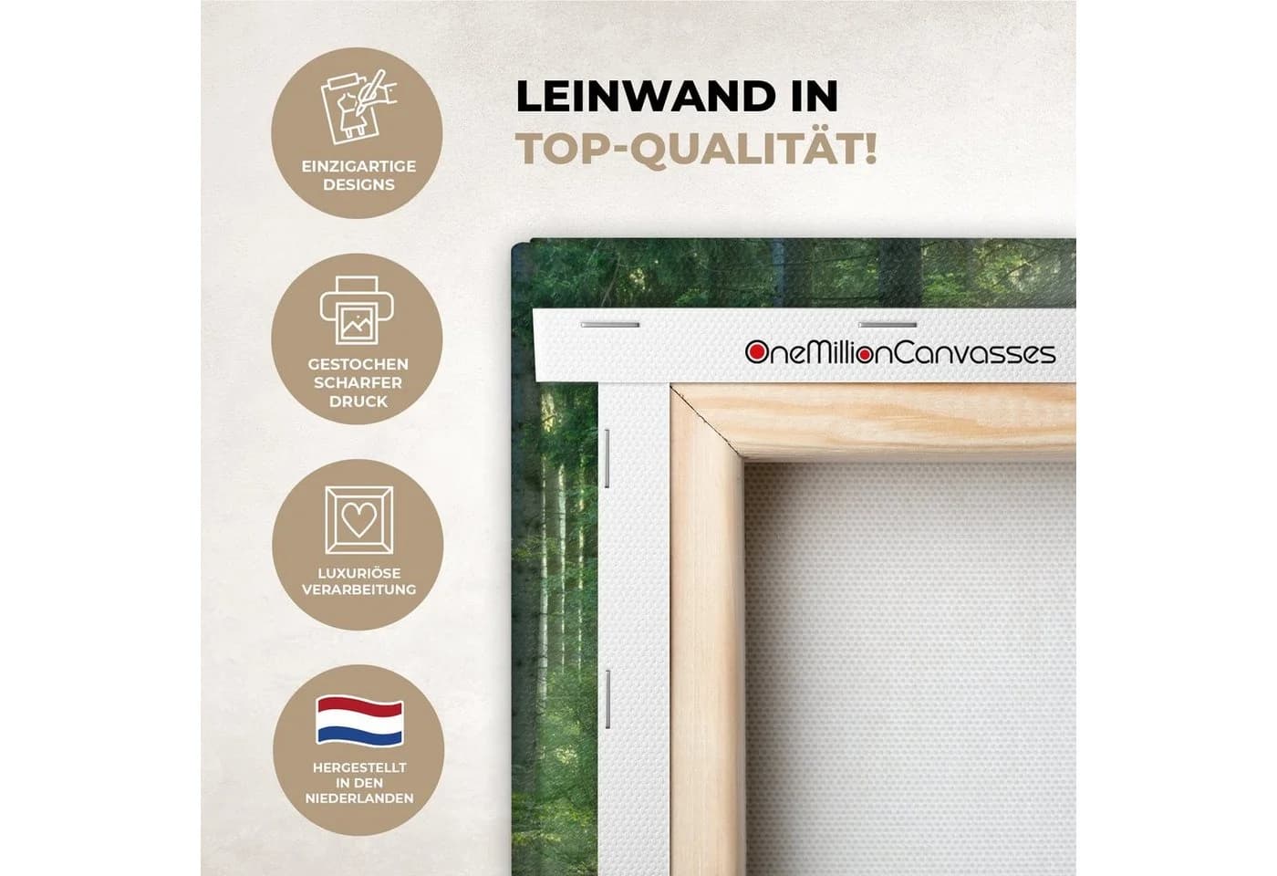 OneMillionCanvasses® Leinwandbild Wald Grün Natur - Bild 3