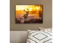 OneMillionCanvasses® Leinwandbild Hirsche - Tiere - Sonnenuntergang - Winter - Heidekraut - Natur, Fotodruck Bild 4