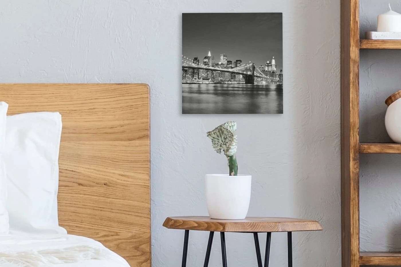 OneMillionCanvasses® Leinwandbild New York Brooklyn Brücke Schwarz-Weiß - Bild 4