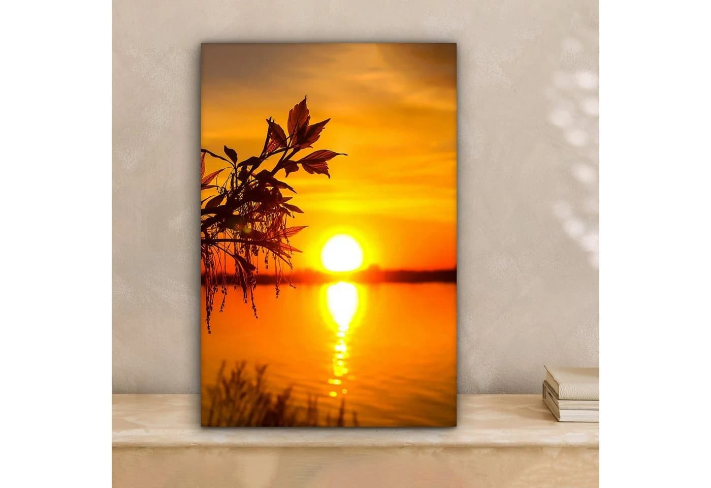 OneMillionCanvasses® Leinwandbild Sonnenuntergang Orange - Bild 1