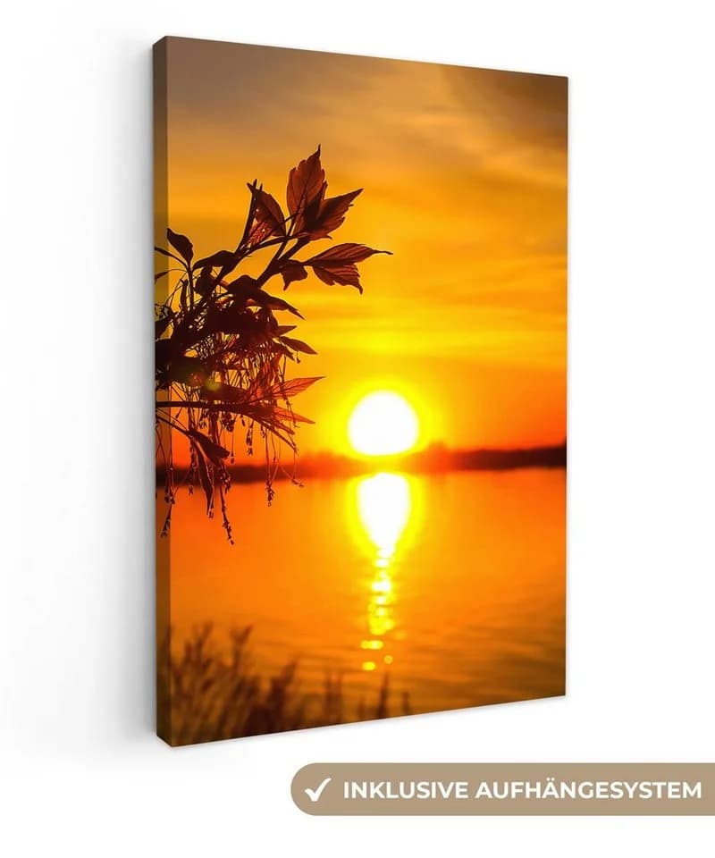 OneMillionCanvasses® Leinwandbild Sonnenuntergang Orange - Bild 2