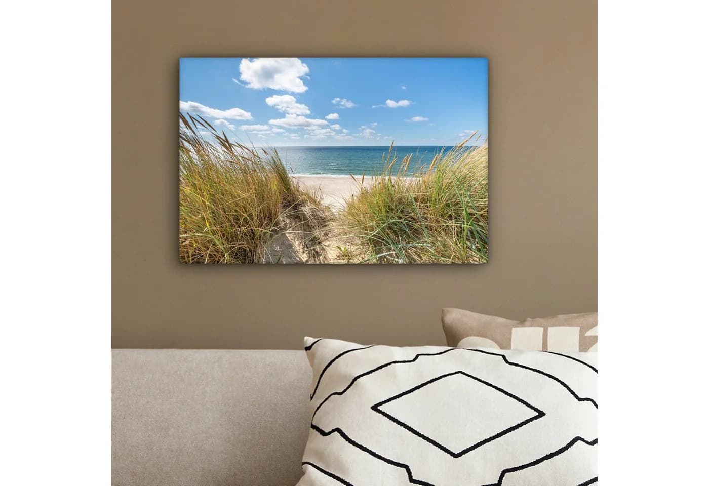 OneMillionCanvasses® Leinwandbild Düne Gras Meer Strand 30x20 cm - Bild 4