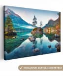 OneMillionCanvasses® Leinwandbild Berge See Natur 30x20 cm Bild 2