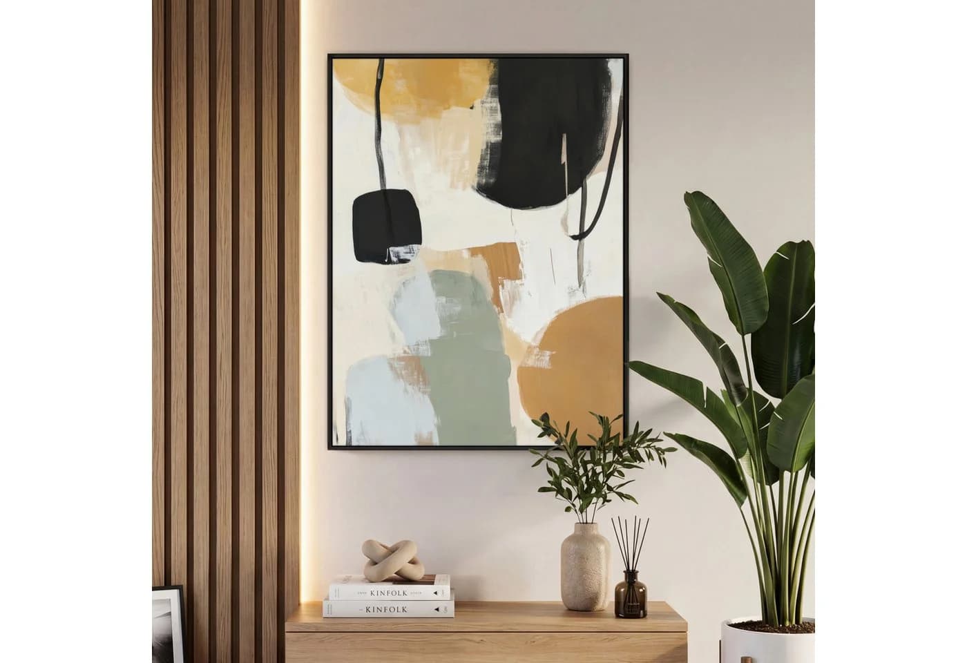 OneMillionCanvasses® Leinwandbild Abstrakt Bunt mit Schattenfugenrahmen