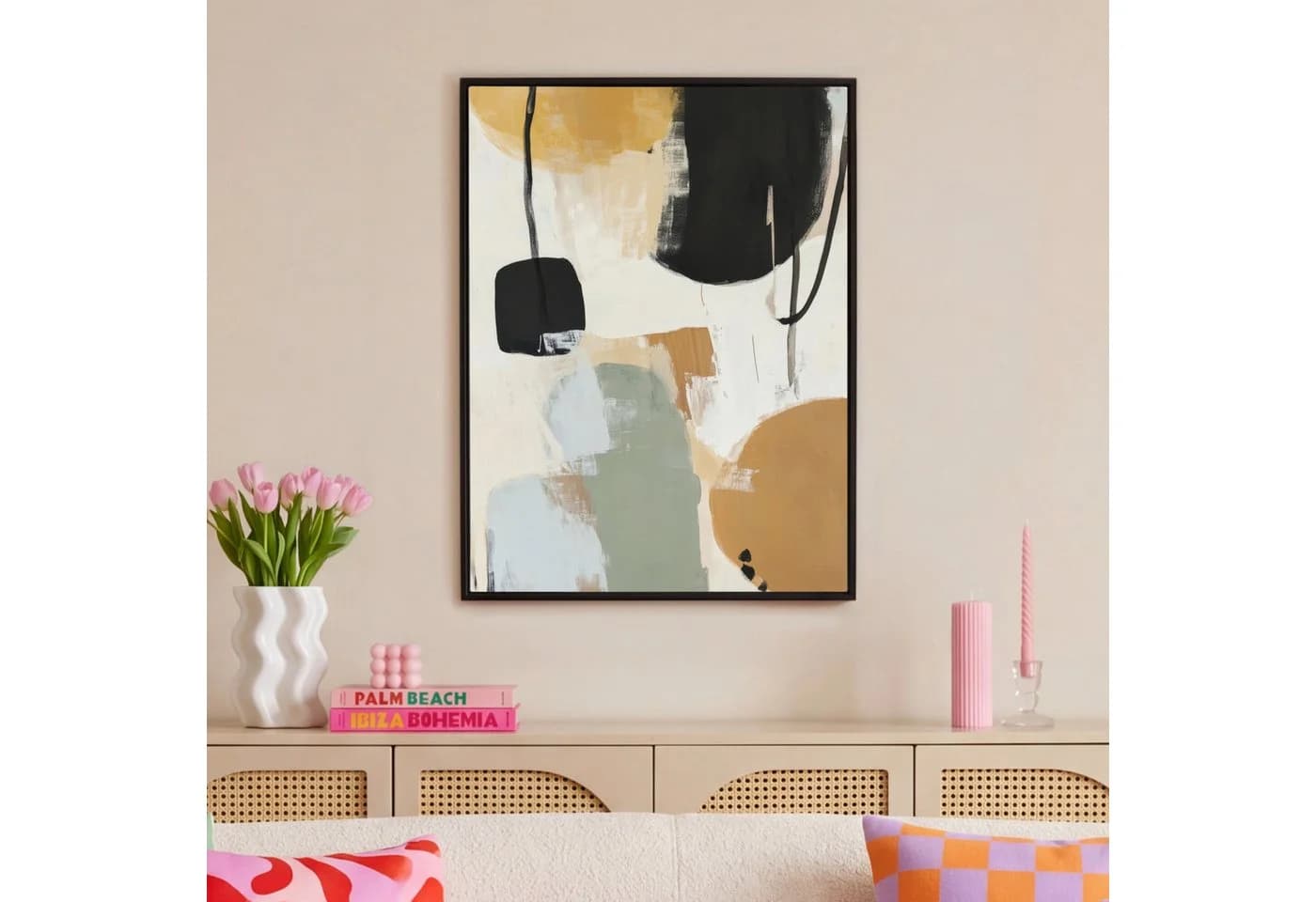 OneMillionCanvasses® Leinwandbild Abstrakt Bunt mit Schattenfugenrahmen - Bild 4