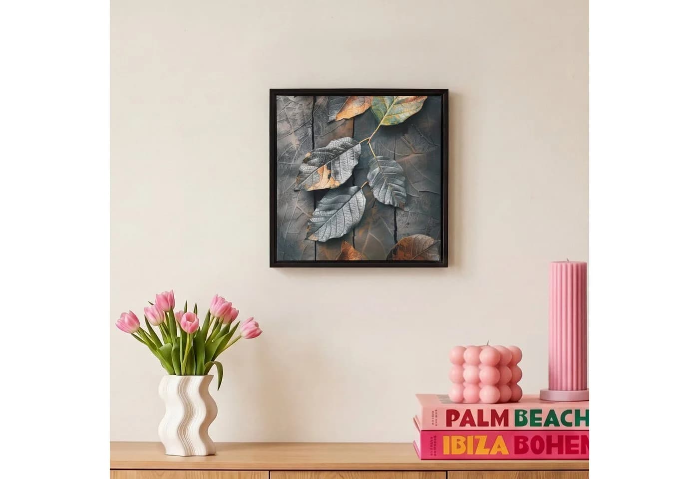 OneMillionCanvasses® Leinwandbild Grau Natur Motiv Schattenfugenrahmen - Bild 4