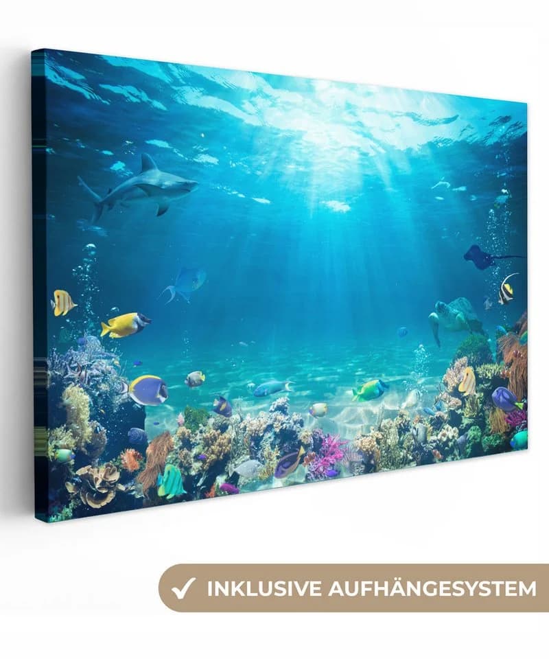 OneMillionCanvasses® Leinwandbild Unterwasserwelt Blau Fotodruck - Bild 2