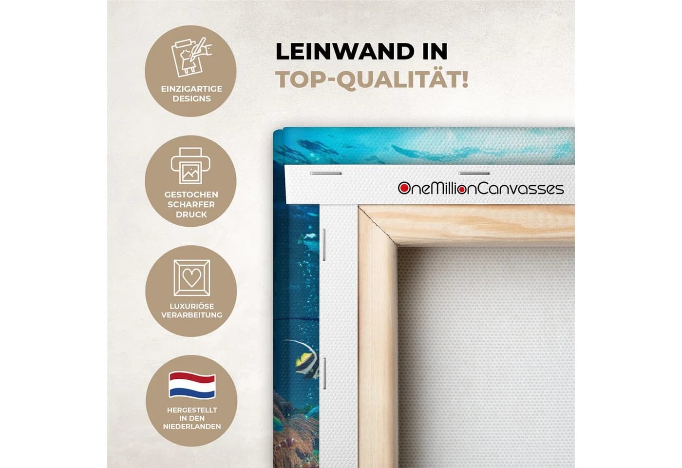 OneMillionCanvasses® Leinwandbild Unterwasserwelt Blau Fotodruck - Bild 3