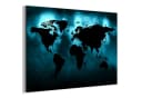 MuchoWow Metallbild Weltkarte Schwarz-Blau 30x20 cm Bild 2