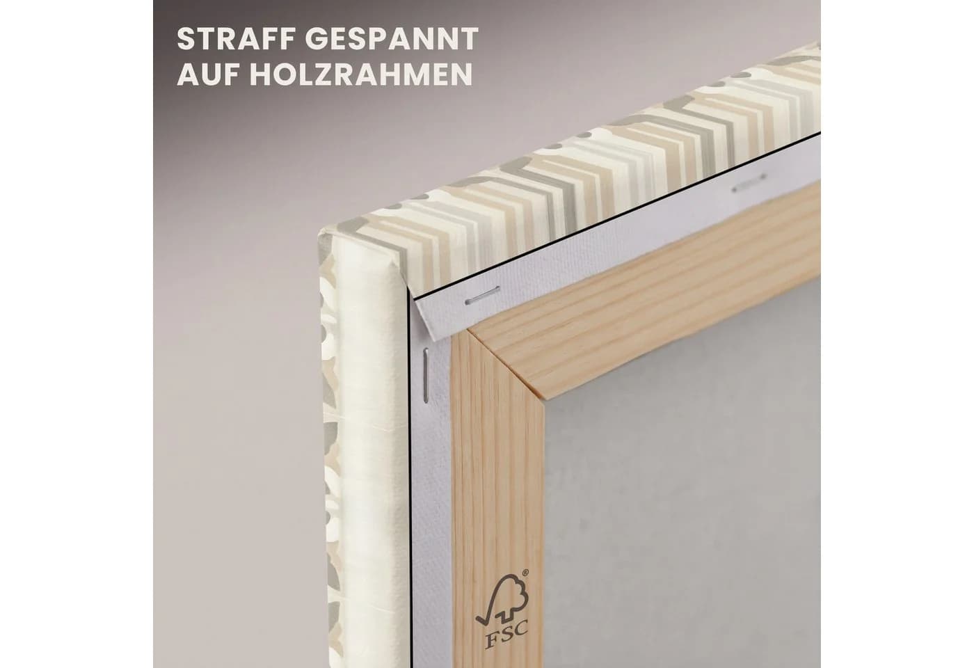 OneMillionCanvasses® Leinwandbild Beige Stilisierte Blüten - Bild 5