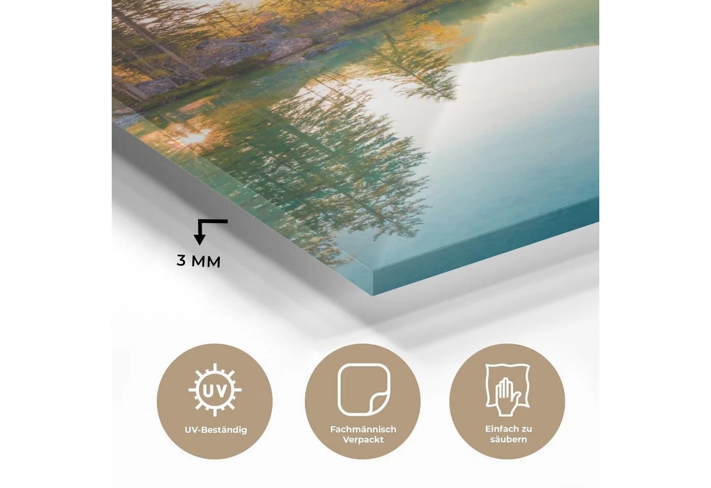 MuchoWow Acrylglasbild Landschaft mit See und Bergen - Bild 3