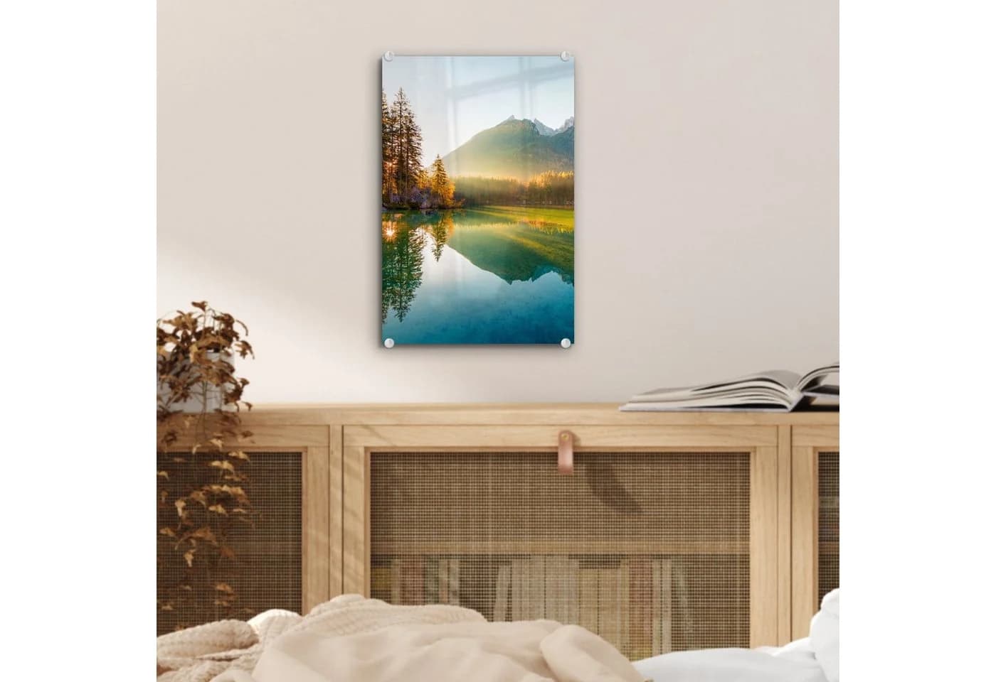 MuchoWow Acrylglasbild Landschaft mit See und Bergen - Bild 5