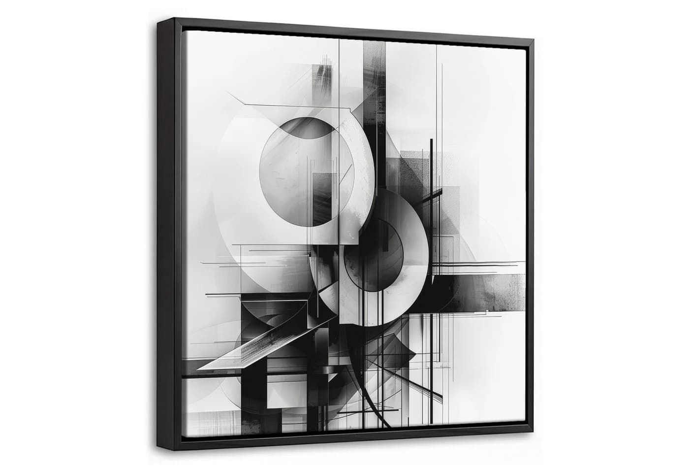 OneMillionCanvasses® Leinwandbild Abstrakt Schwarz-Weiß mit Schattenfugenrahmen - Bild 2
