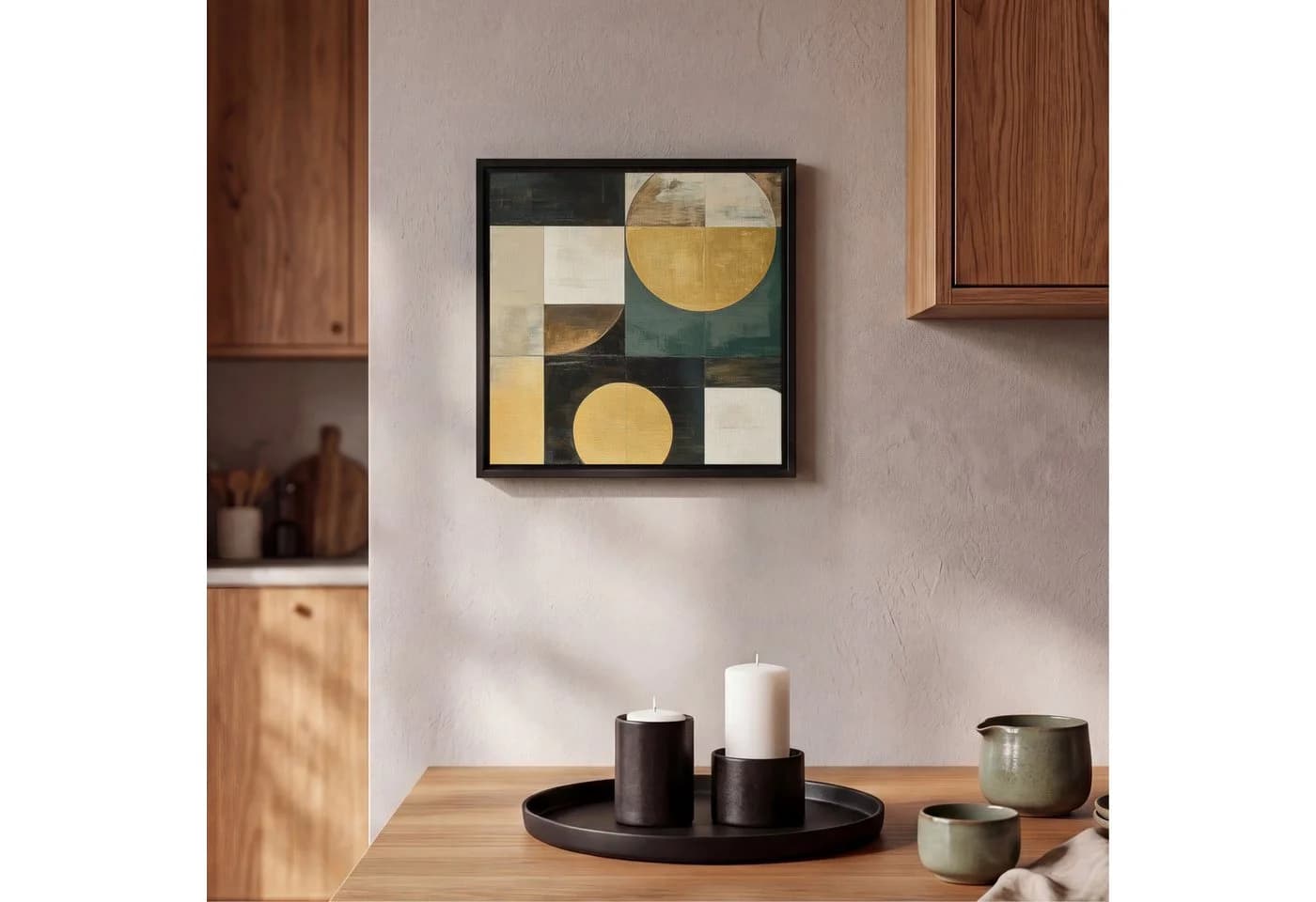 OneMillionCanvasses® Leinwandbild Abstrakt Gold Bronze Schwarz 20x20cm