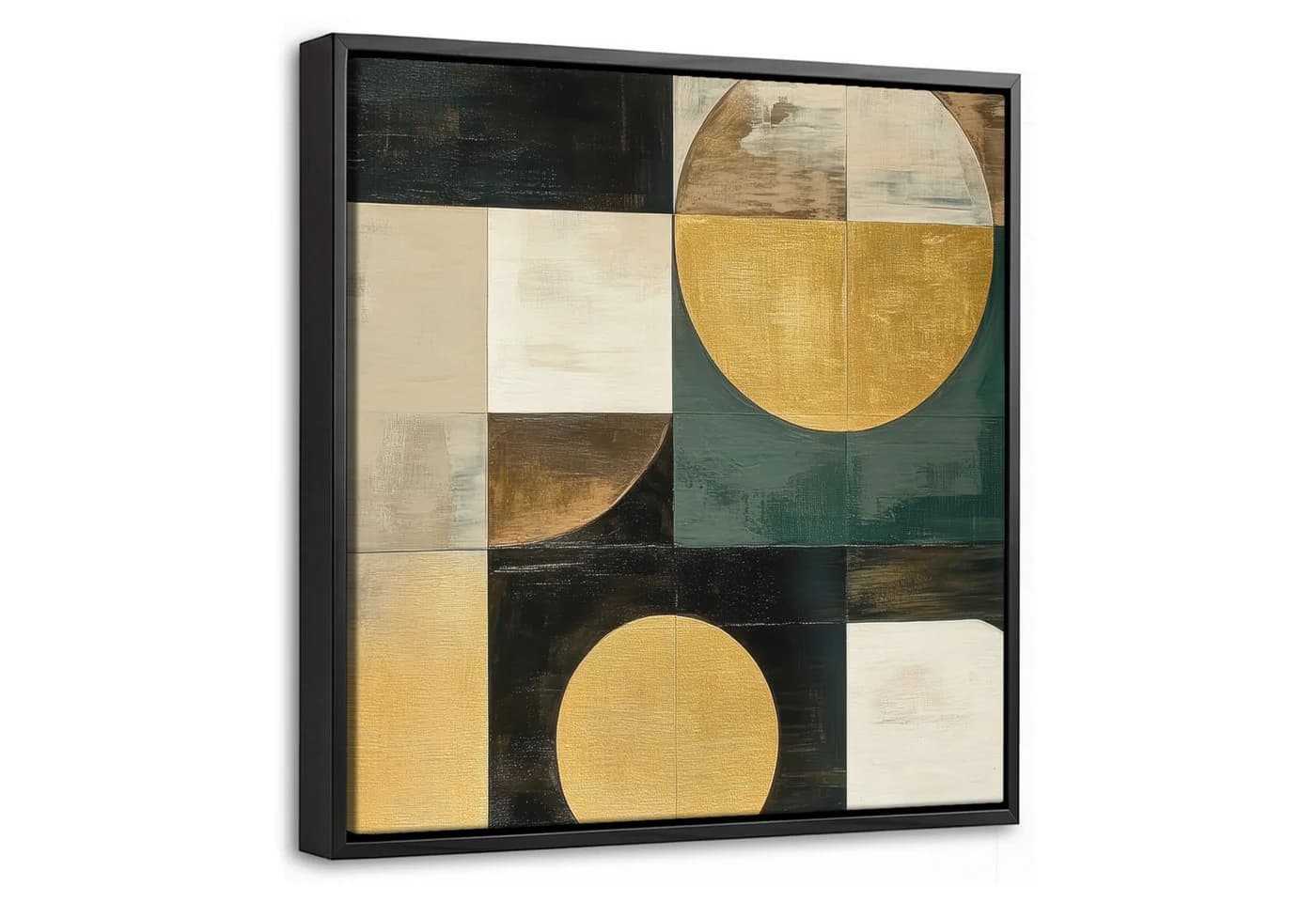 OneMillionCanvasses® Leinwandbild Abstrakt Gold Bronze Schwarz 20x20cm - Bild 2